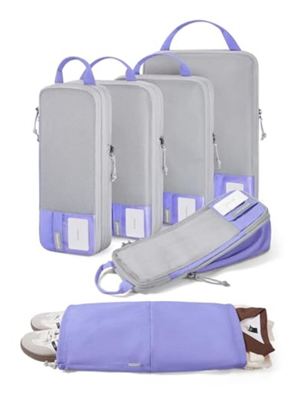6 Set Compression Packing Cubes Travel Luggage Organizer Space Saver Bags New